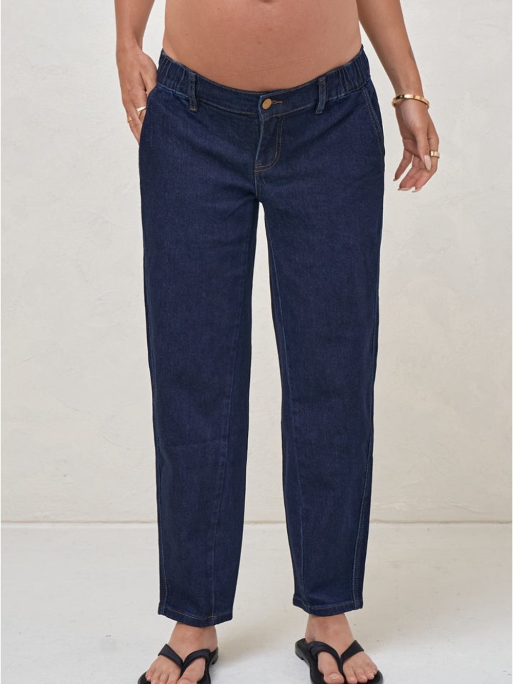 Maternity Bend The Rules Barrel Jean - Indigo
